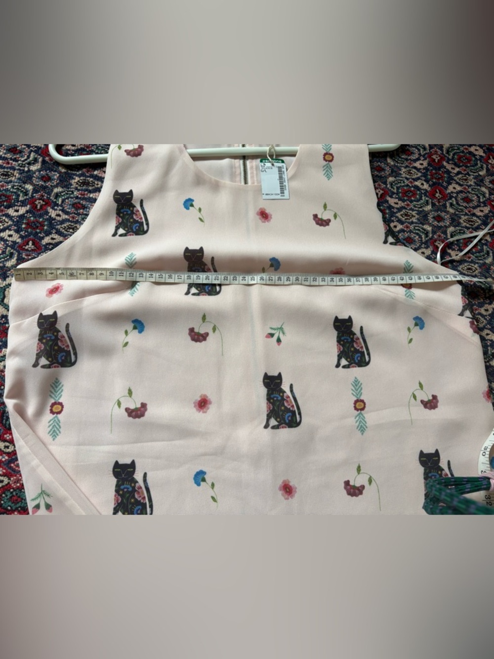 Simons Light Pink Shift Dress with Cat Print - Picture 4 of 5